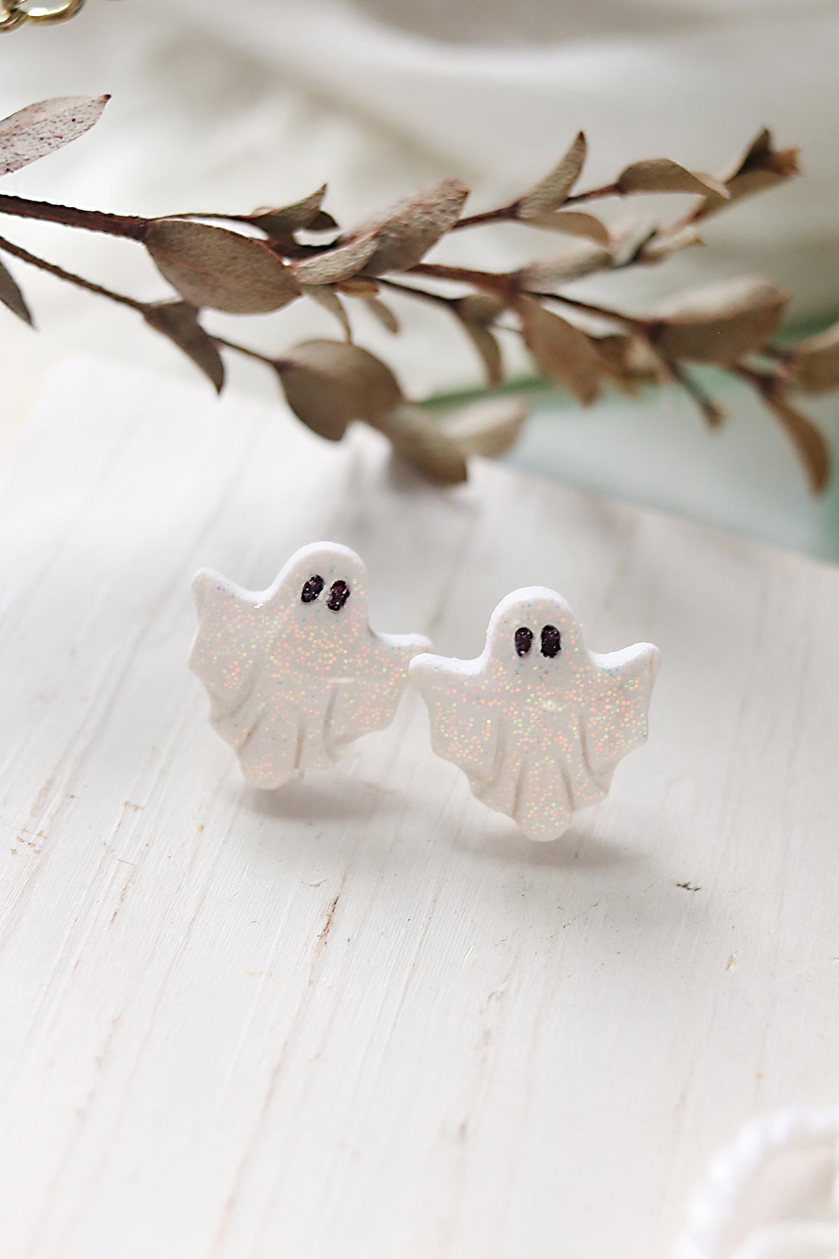 Baby Boo Polymer Clay Stud Earrings