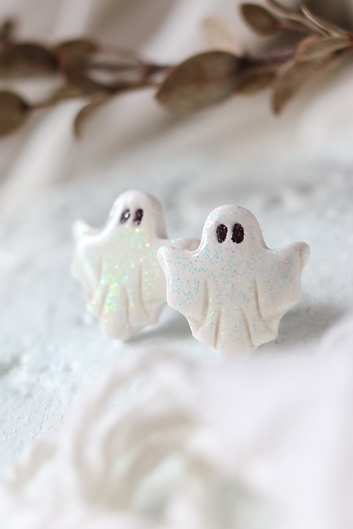 Baby Boo Polymer Clay Stud Earrings
