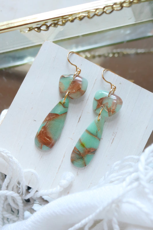Chrysoprase Polymer Clay Earrings