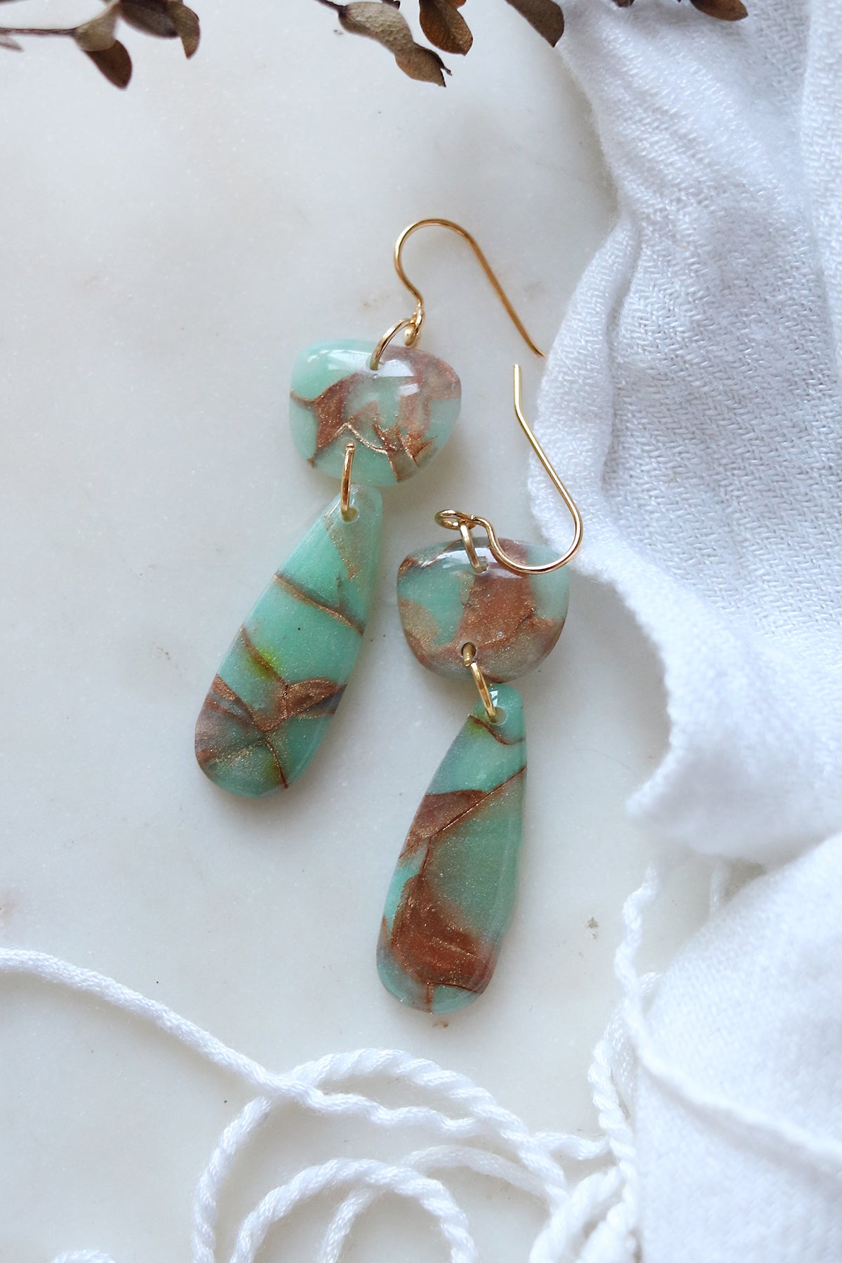 Chrysoprase Polymer Clay Earrings