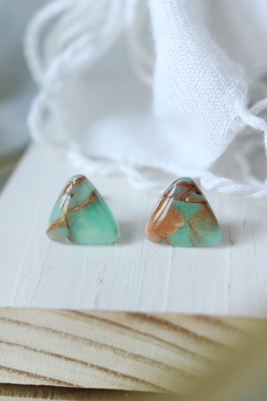 Chrysoprase Polymer Clay Stud Earrings