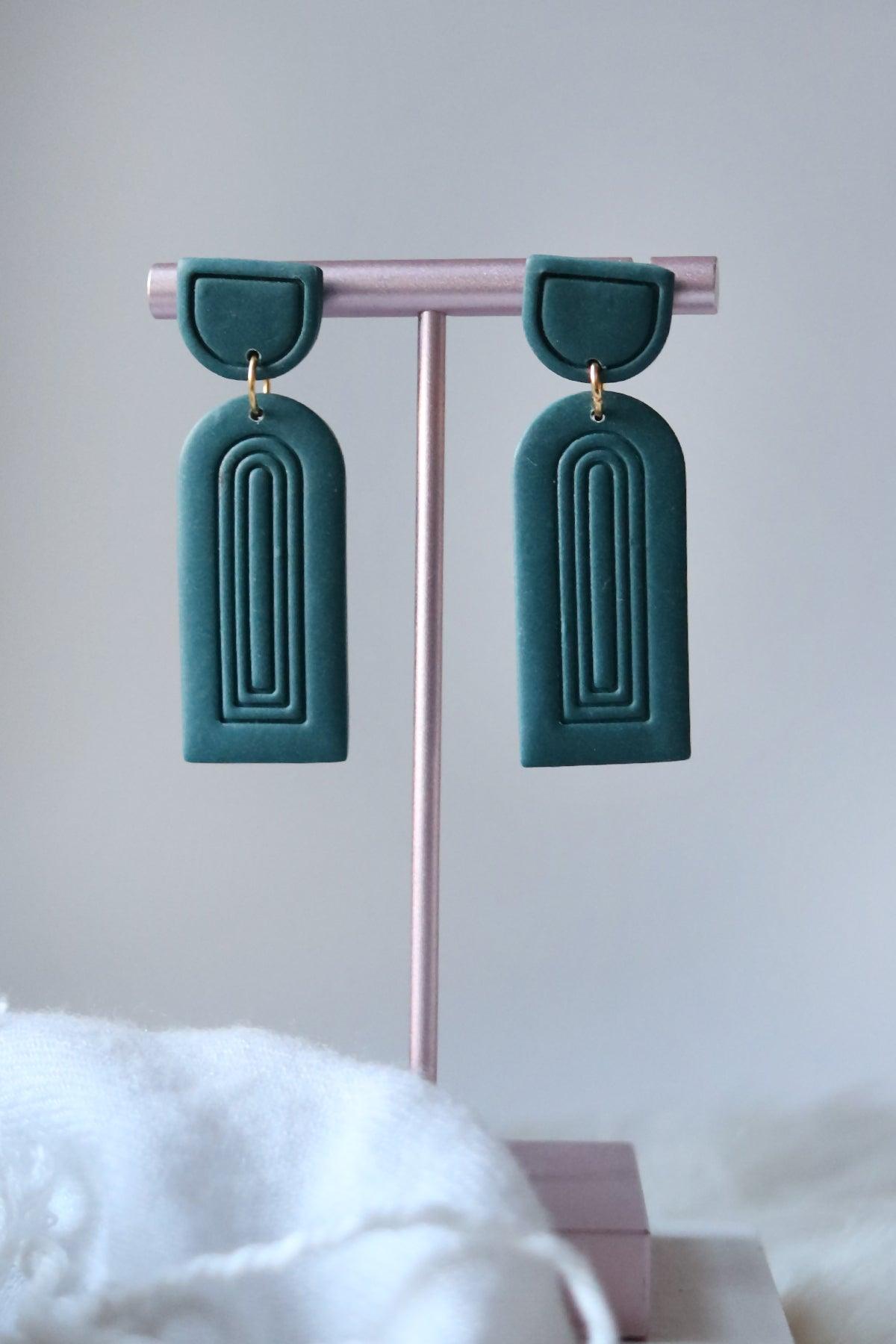 Column Polymer Clay Earrings | Choose Your Colour - Petal & Posy