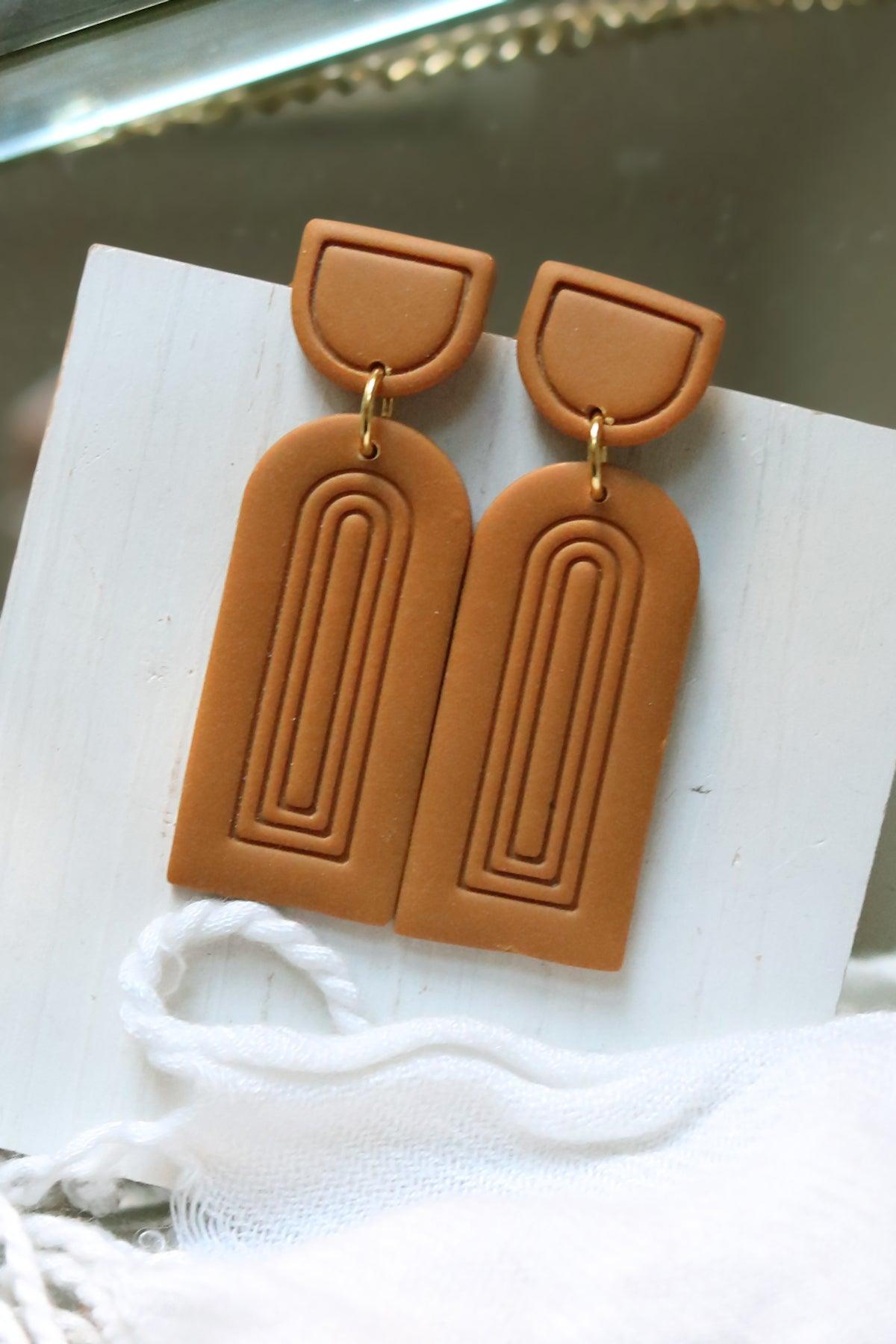 Column Polymer Clay Earrings | Choose Your Colour - Petal & Posy