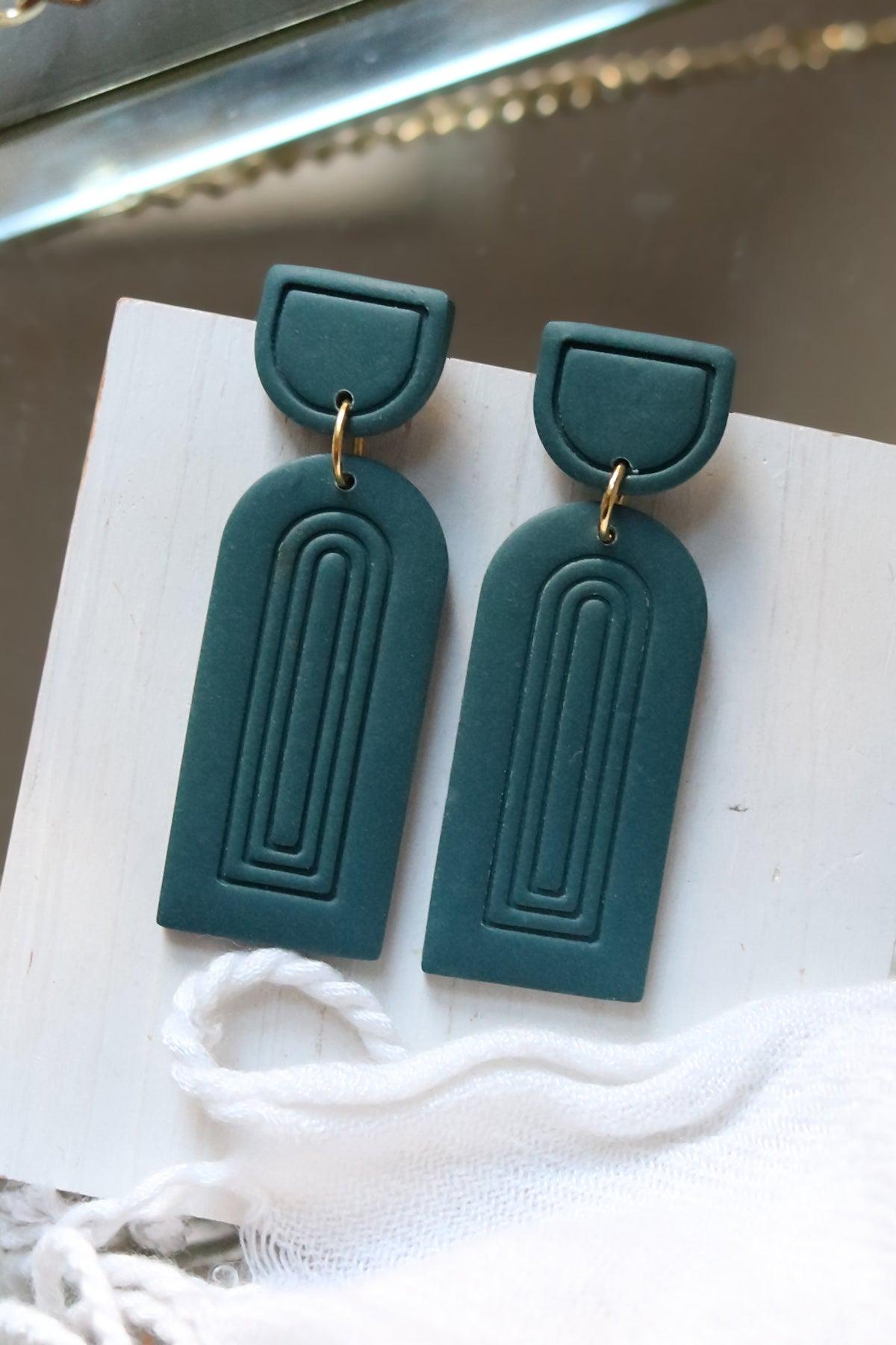 Column Polymer Clay Earrings | Choose Your Colour - Petal & Posy