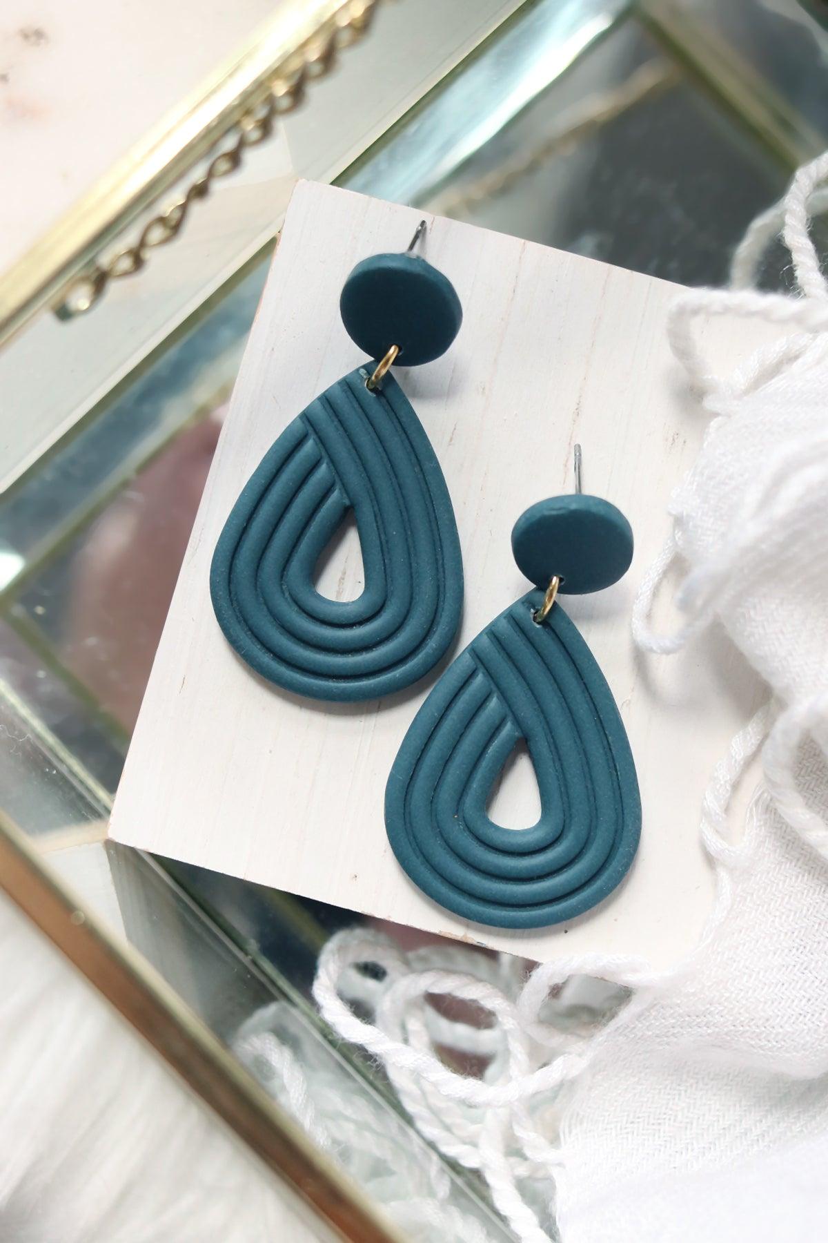 Ellipse Polymer Clay Earrings | Choose Your Colour - Petal & Posy
