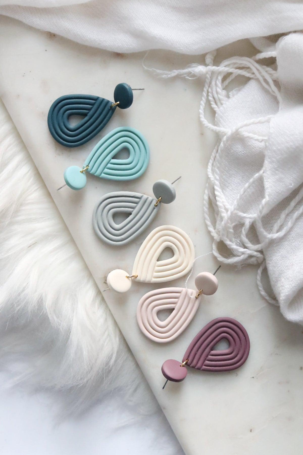 Ellipse Polymer Clay Earrings | Choose Your Colour - Petal & Posy