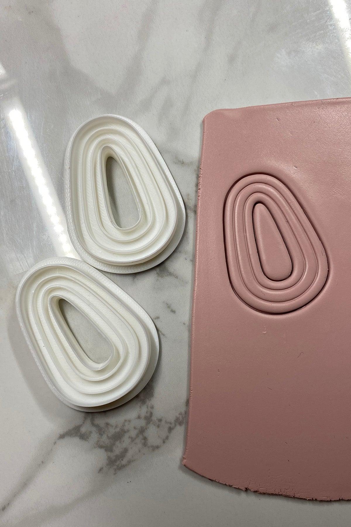Elongated Teardrop Embossing Polymer Clay Cutter - Petal & Posy