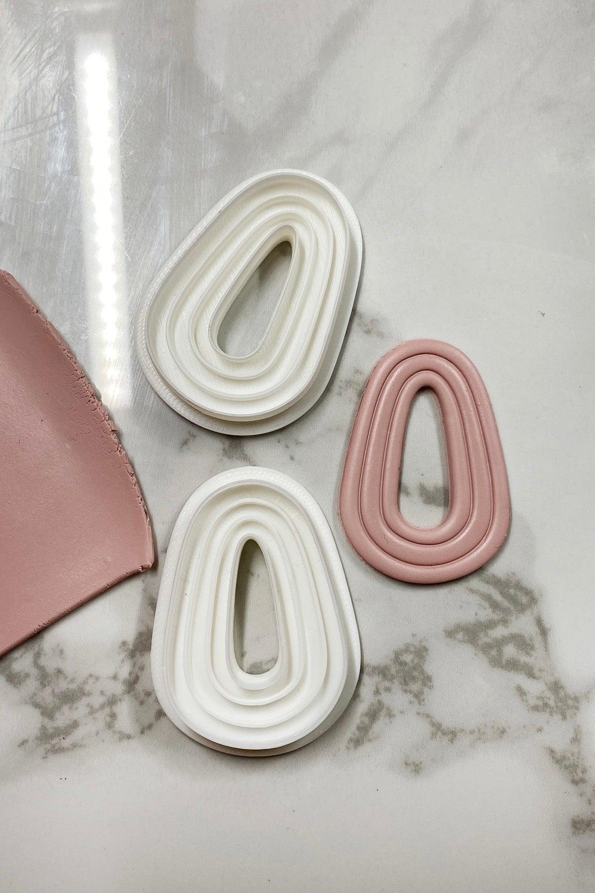 Elongated Teardrop Embossing Polymer Clay Cutter - Petal & Posy
