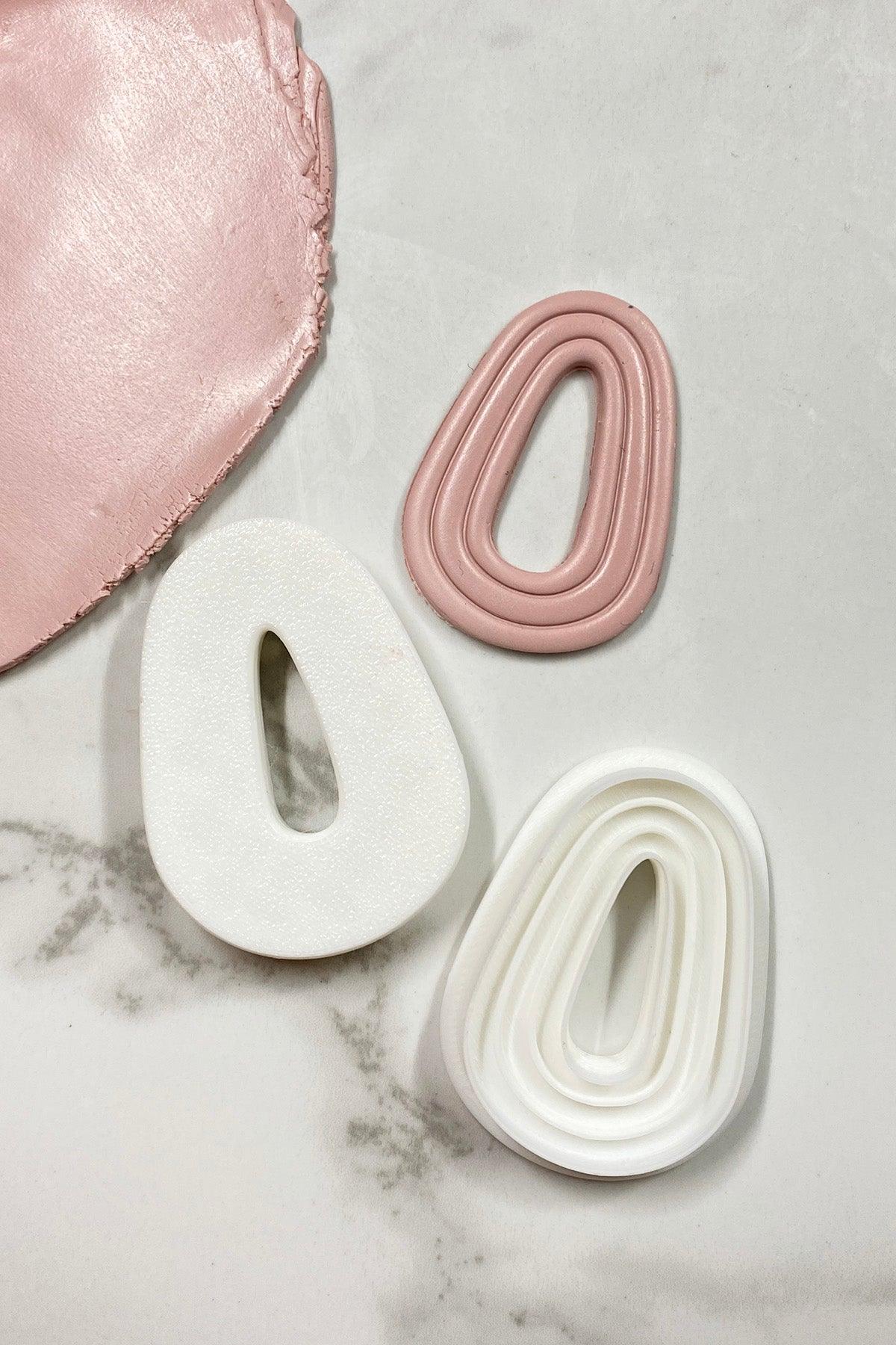 Elongated Teardrop Embossing Polymer Clay Cutter - Petal & Posy