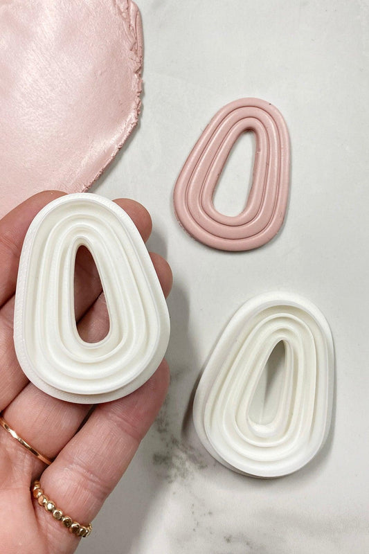 Elongated Teardrop Embossing Polymer Clay Cutter - Petal & Posy