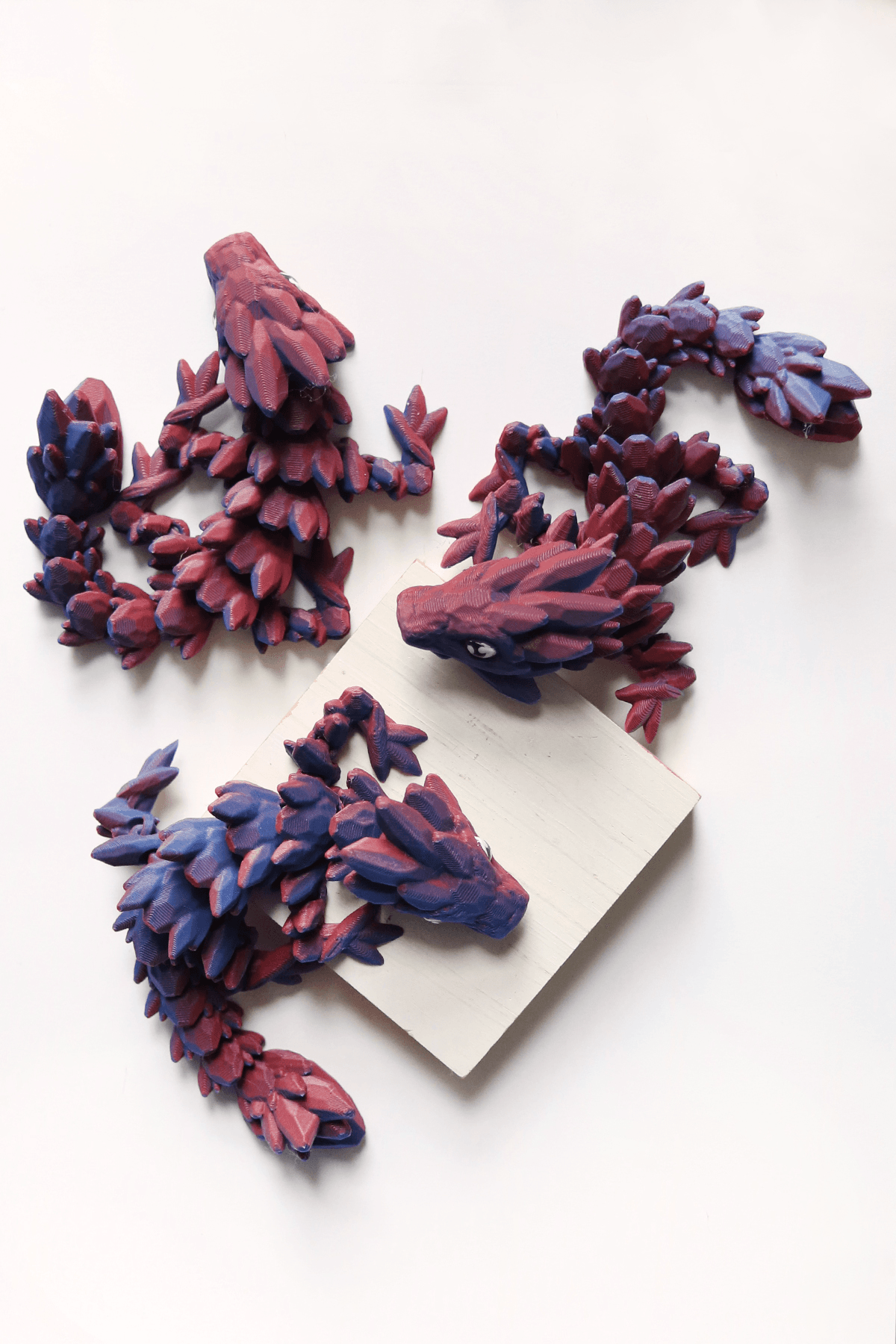 3D Printed Gemstone Dragon Fidget Pet in Blue Raspberry - Petal & Posy