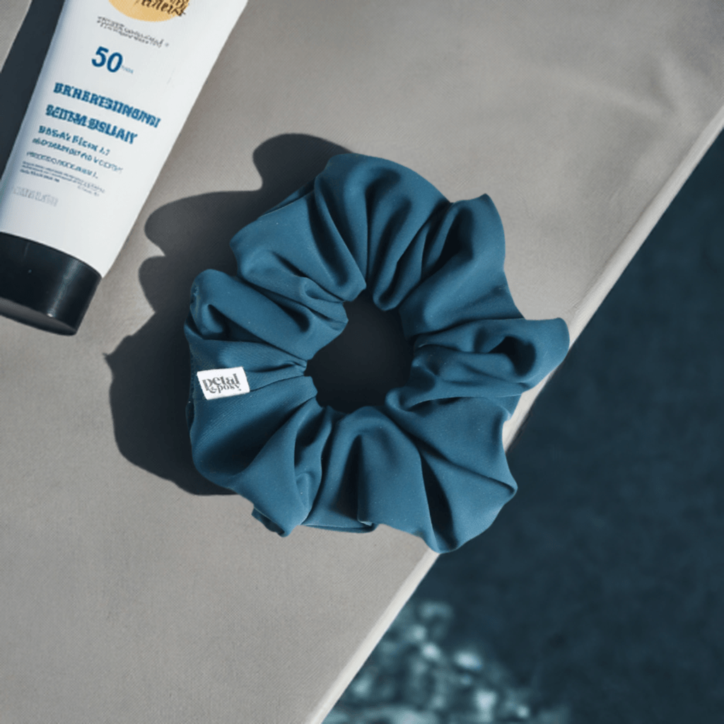Swim Fluff Chlorine Safe Scrunchie in Deep Sea - Petal & Posy