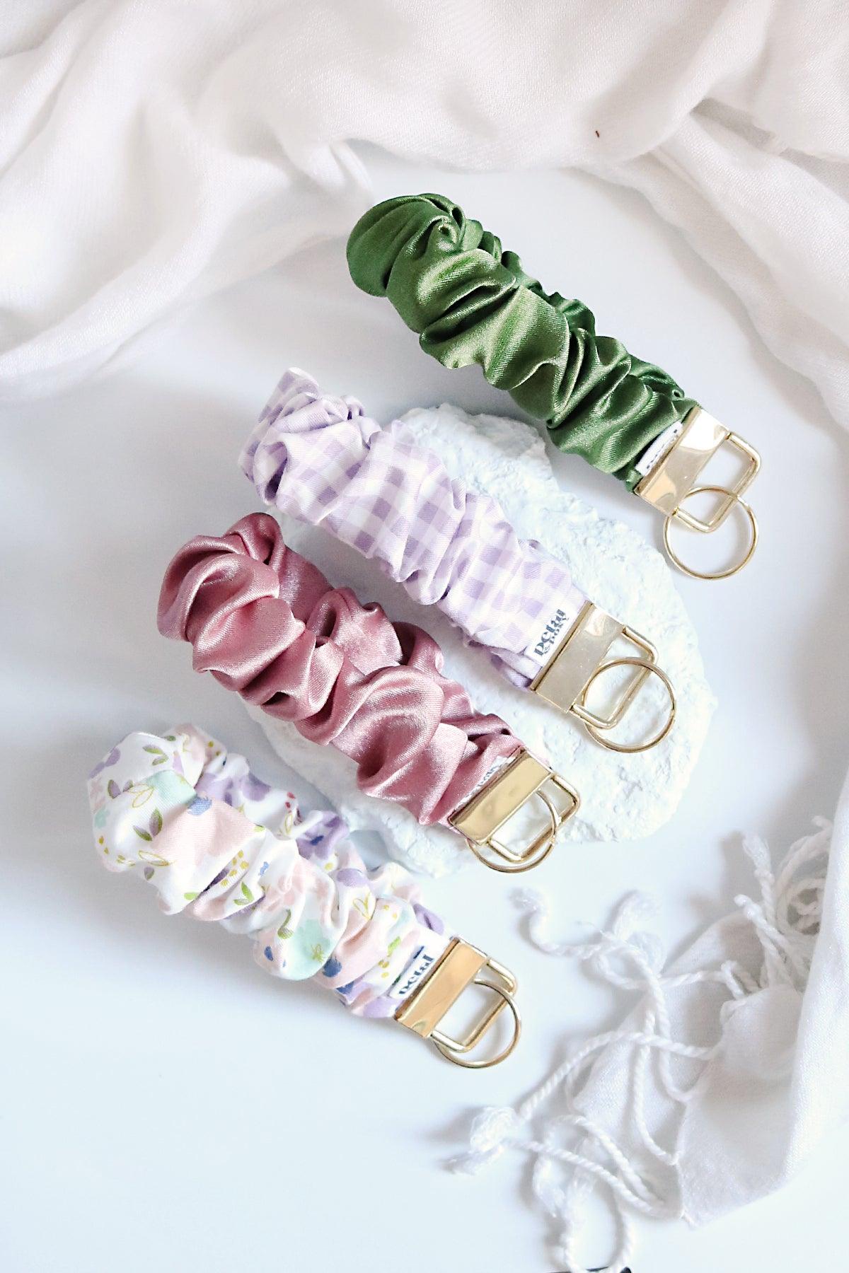 Satin Scrunchie Wristlet Keychain - Petal & Posy