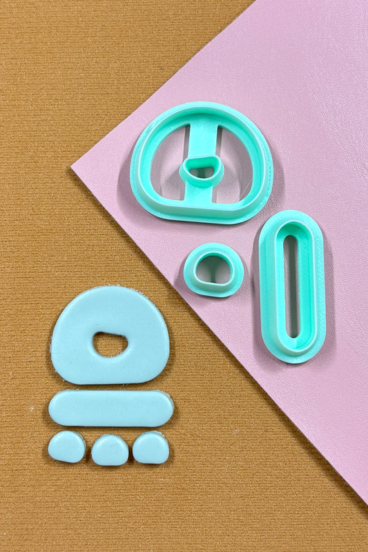 Organic Stacked Pebble Shaped Polymer Clay Cutter Set