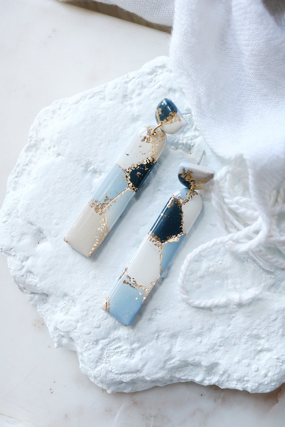 Patchwork Polymer Clay Earrings