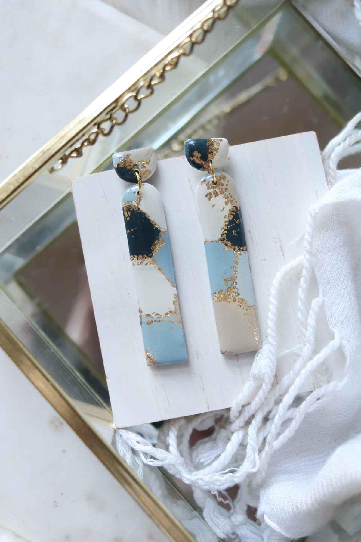 Patchwork Polymer Clay Earrings