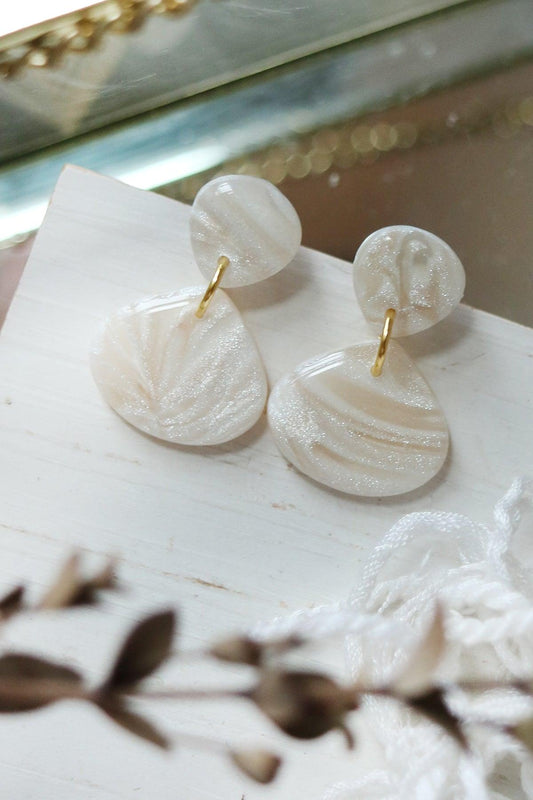 Pearlescent Polymer Clay Earrings - Petal & Posy