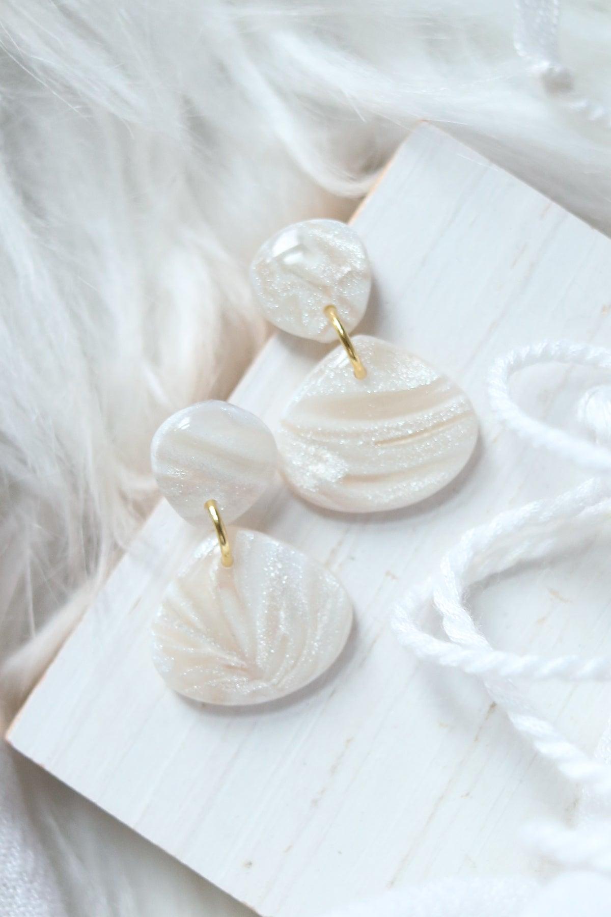 Pearlescent Polymer Clay Earrings - Petal & Posy