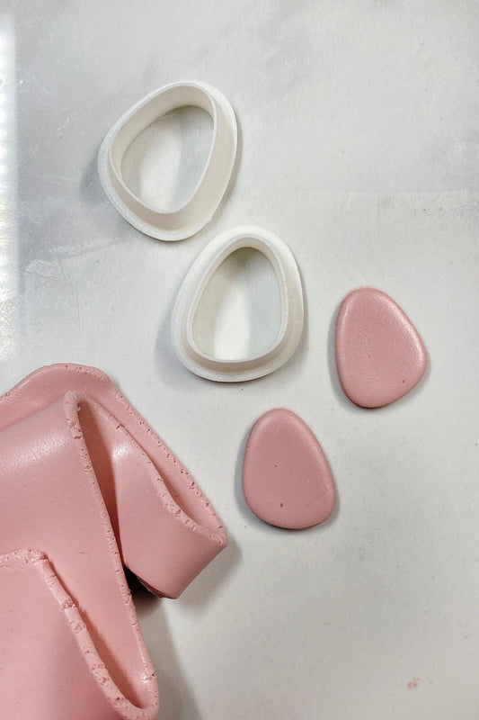Organic Pebble Shape Polymer Clay Cutter Set - Petal & Posy