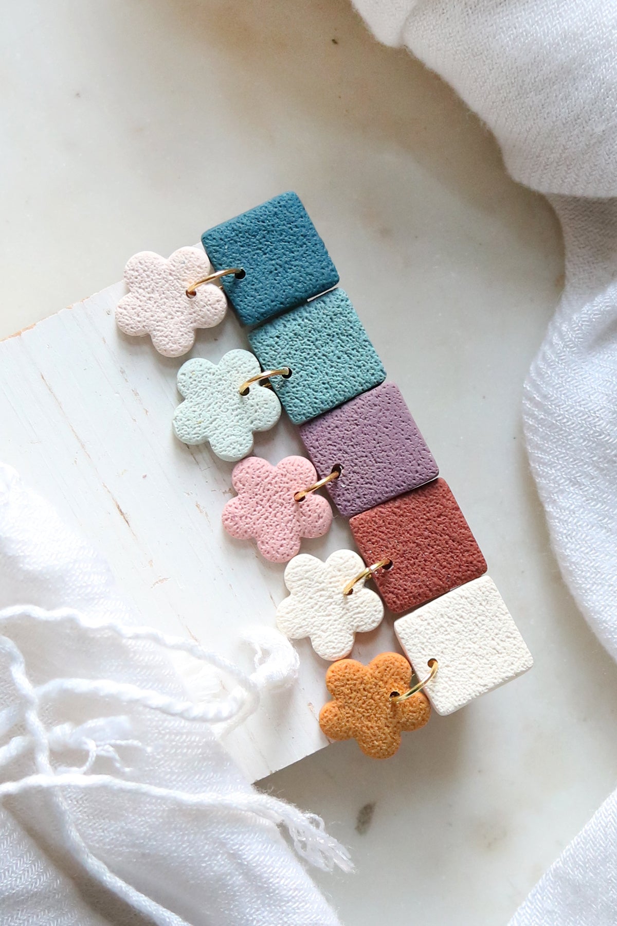 Petal Pusher Polymer Clay Earrings | Choose Your Colour Combo