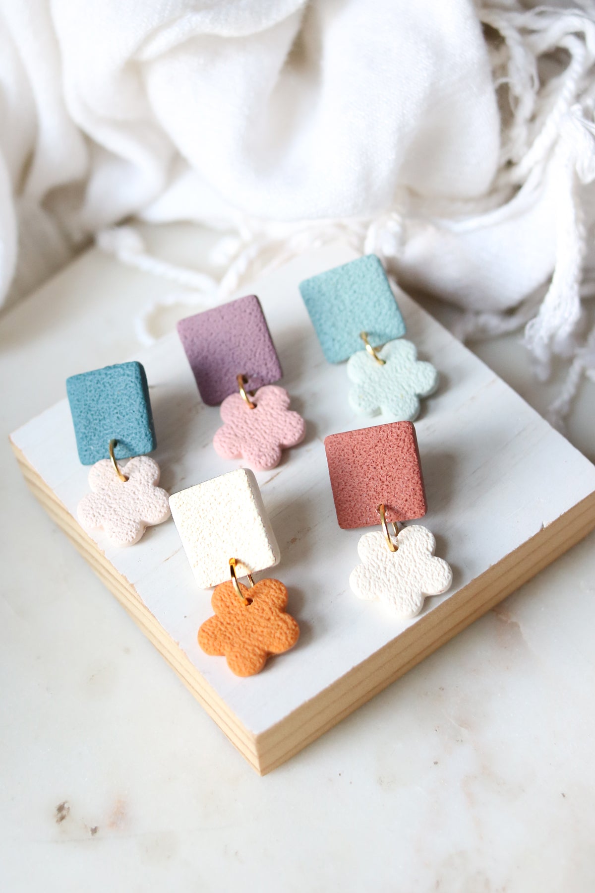 Petal Pusher Polymer Clay Earrings | Choose Your Colour Combo