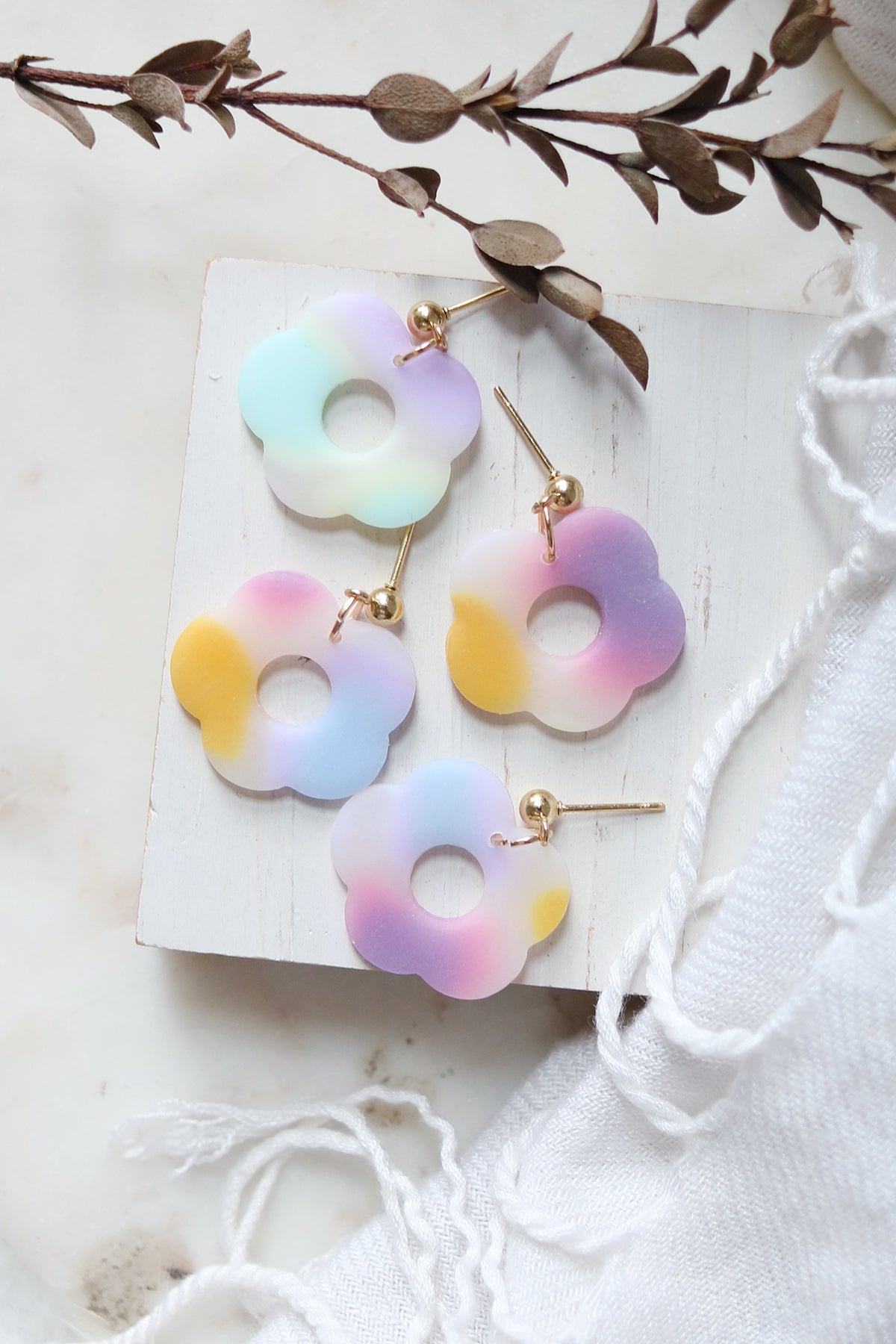 Flower Child Polymer Clay Earrings