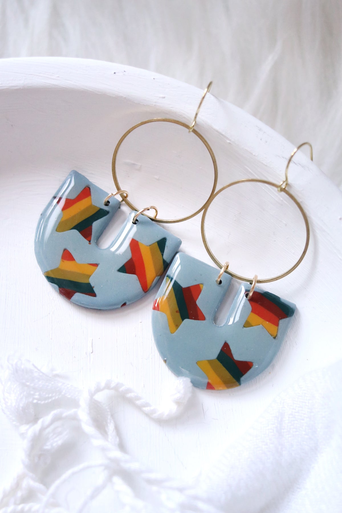 Brite Star Polymer Clay Earrings