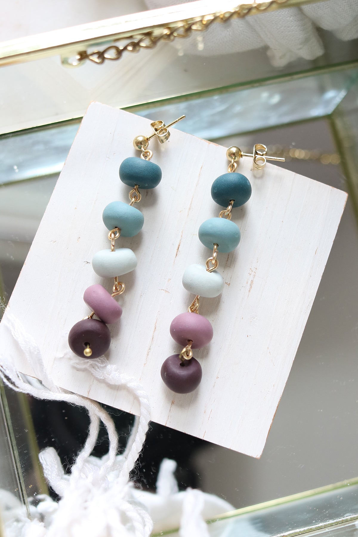Rondelle Polymer Clay Beaded Earrings