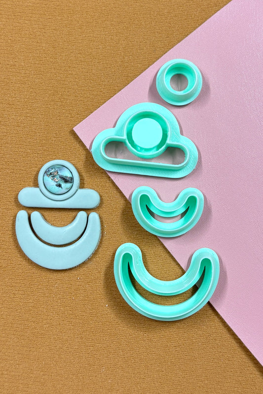 Saddle Shaped Dangle Bezel Polymer Clay Cutter Set