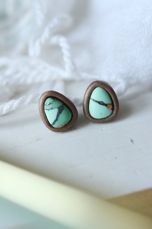 Sagebrush Studs Southwestern Turquoise Polymer Clay Stud Earrings