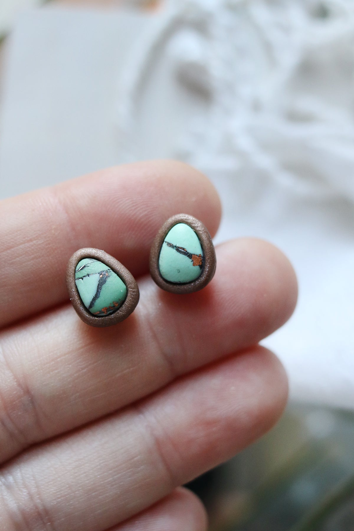 Sagebrush Studs Southwestern Turquoise Polymer Clay Stud Earrings