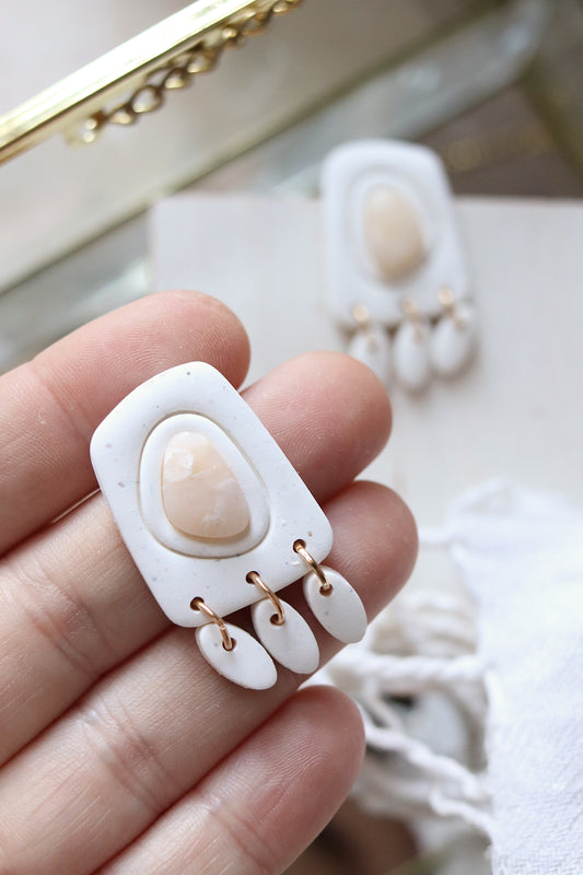 Salt Studs Bezel Inlay Polymer Clay Stud Earrings