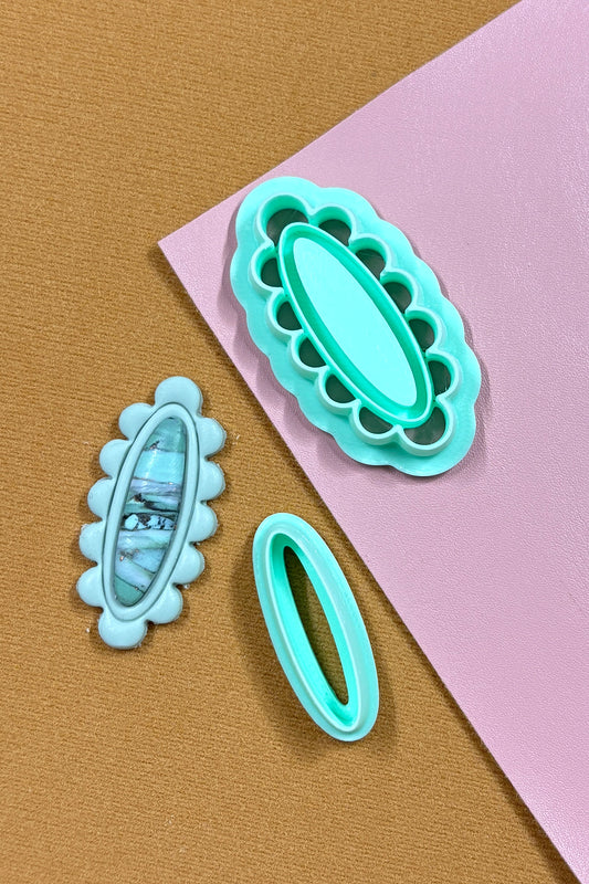 Scalloped Oval Bezel Polymer Clay Cutter Set