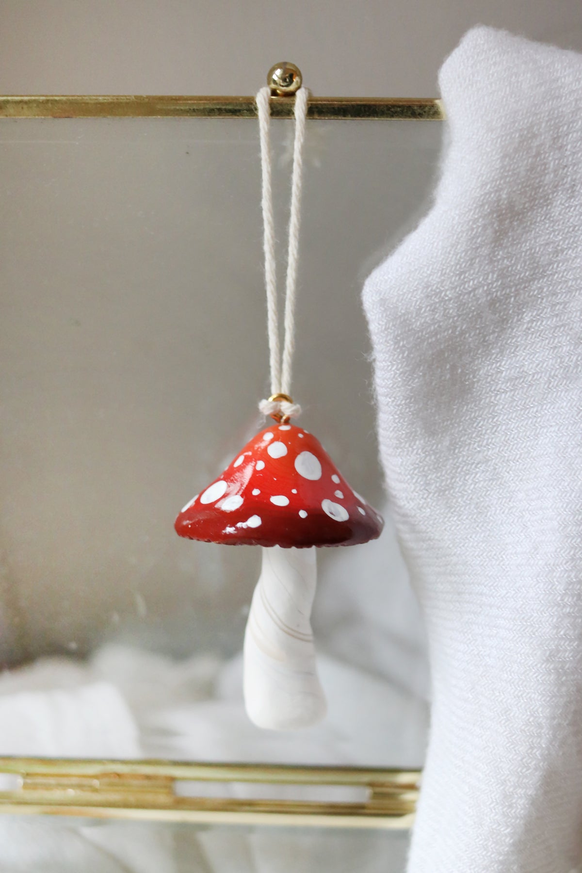 Toadstool Polymer Clay Ornament