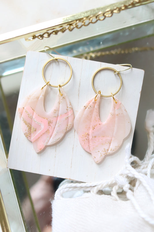 Songbird Earrings in Peach Faced Lovebird