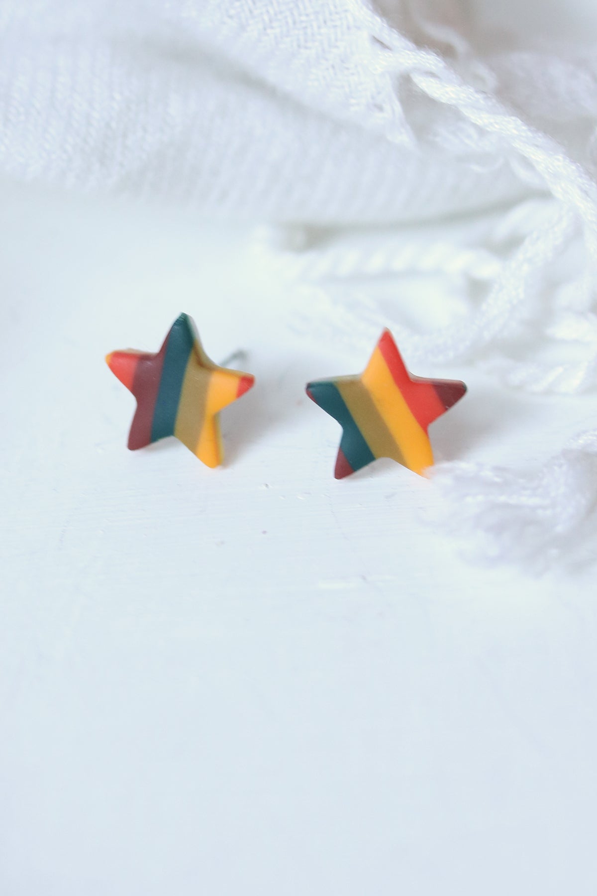 Star Shine Polymer Clay Stud Earrings