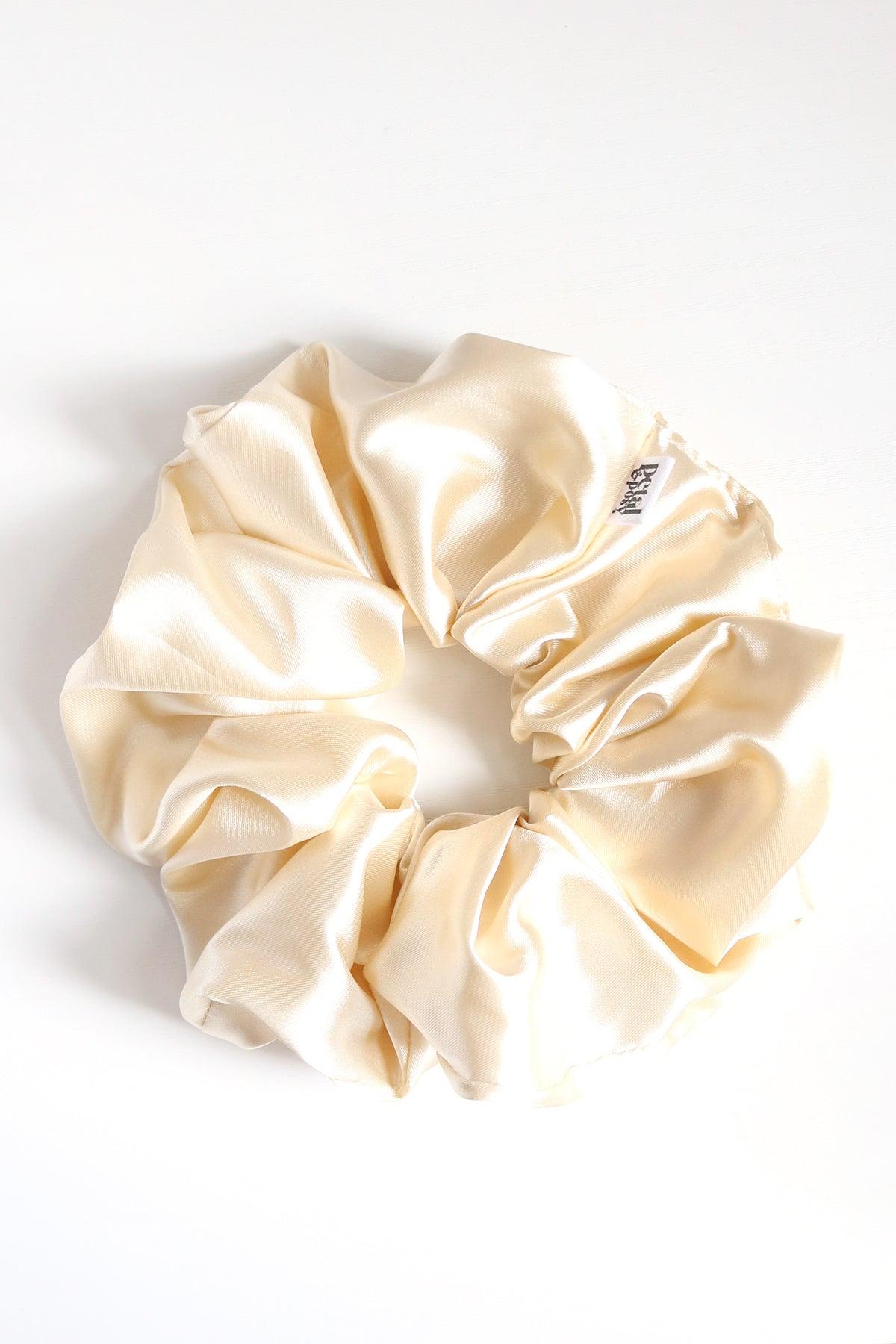 Super Fluff Silk Satin Scrunchie in Blonde - Petal & Posy