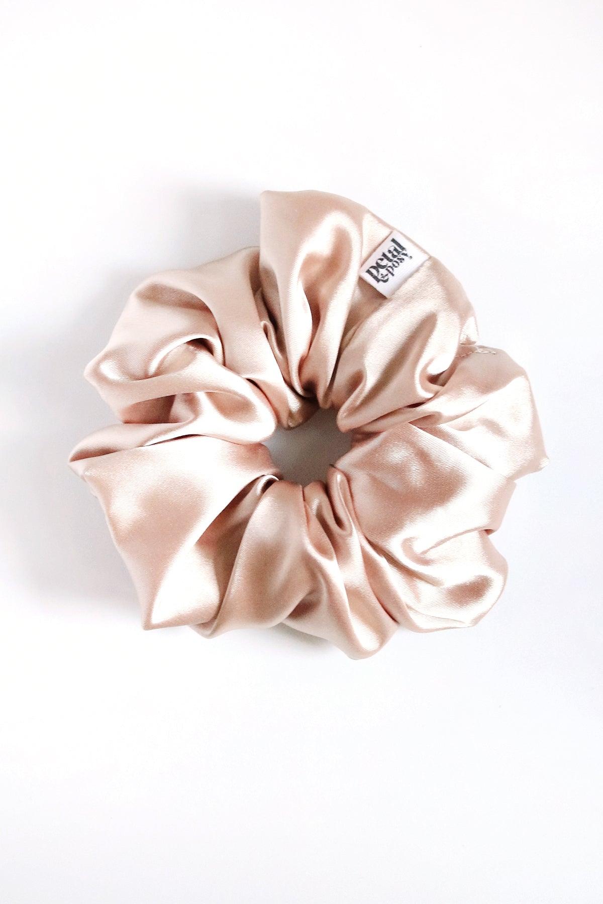 Super Fluff Silk Satin Scrunchie in Sand - Petal & Posy