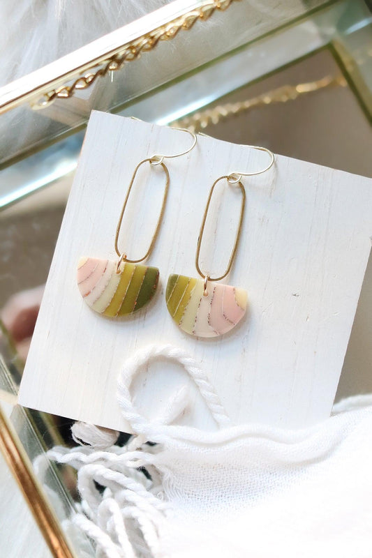 Sweet Sage Polymer Clay Earrings - Petal & Posy