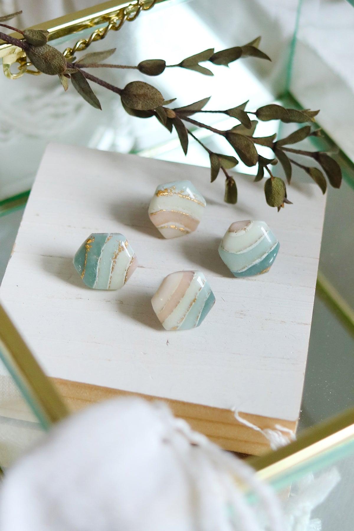 Pea Shoot Stud Earrings - Petal & Posy