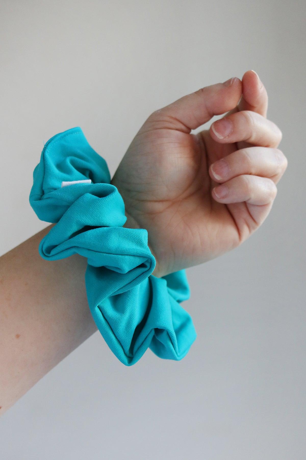 Swim Fluff Chlorine Safe Scrunchie in Aqua - Petal & Posy