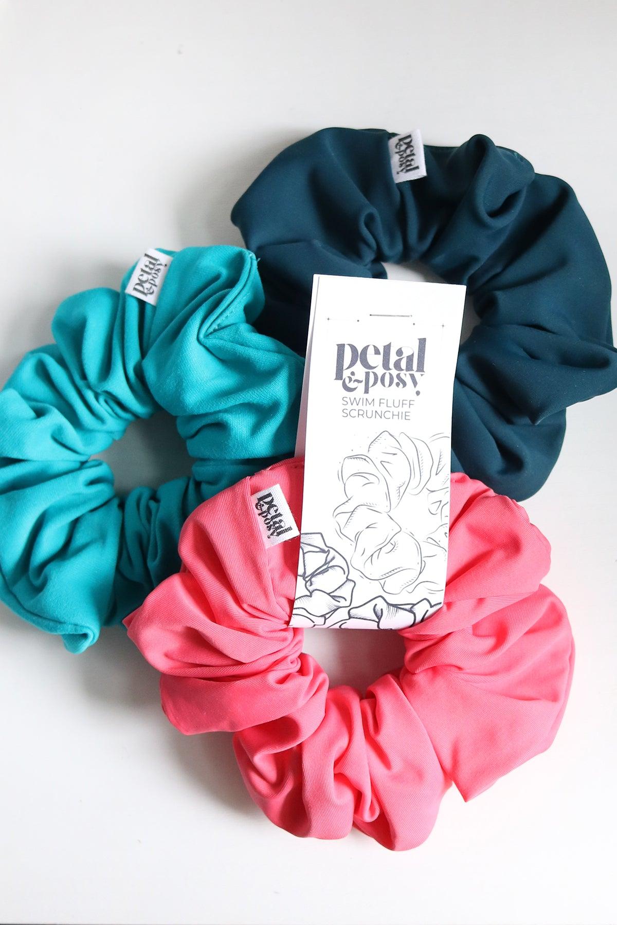Swim Fluff Chlorine Safe Scrunchie in Deep Sea - Petal & Posy