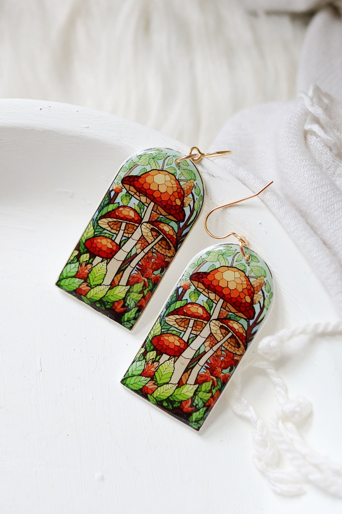 Toad Stool Polymer Clay Earrings
