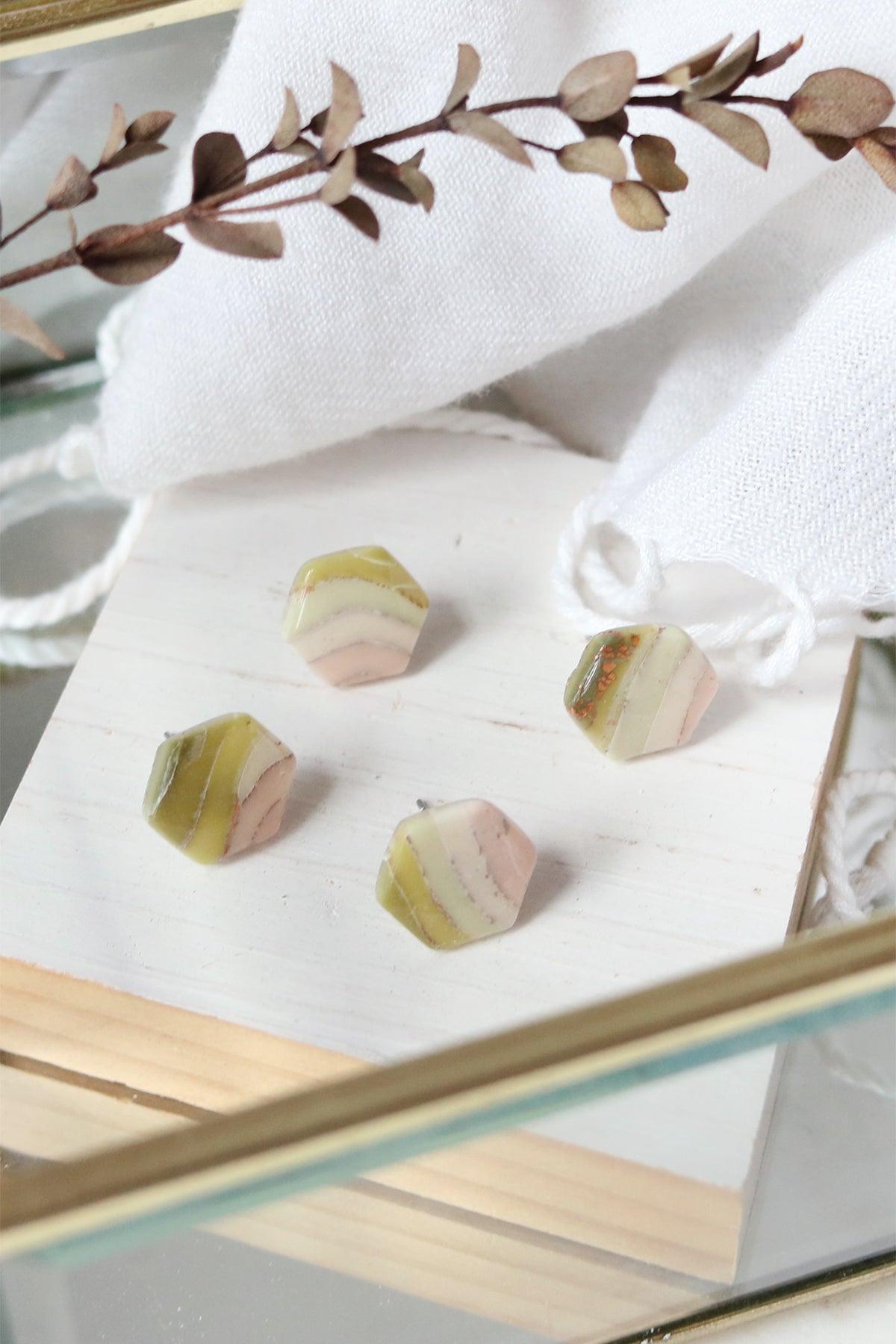 Venus Studs Polymer Clay Earrings - Petal & Posy