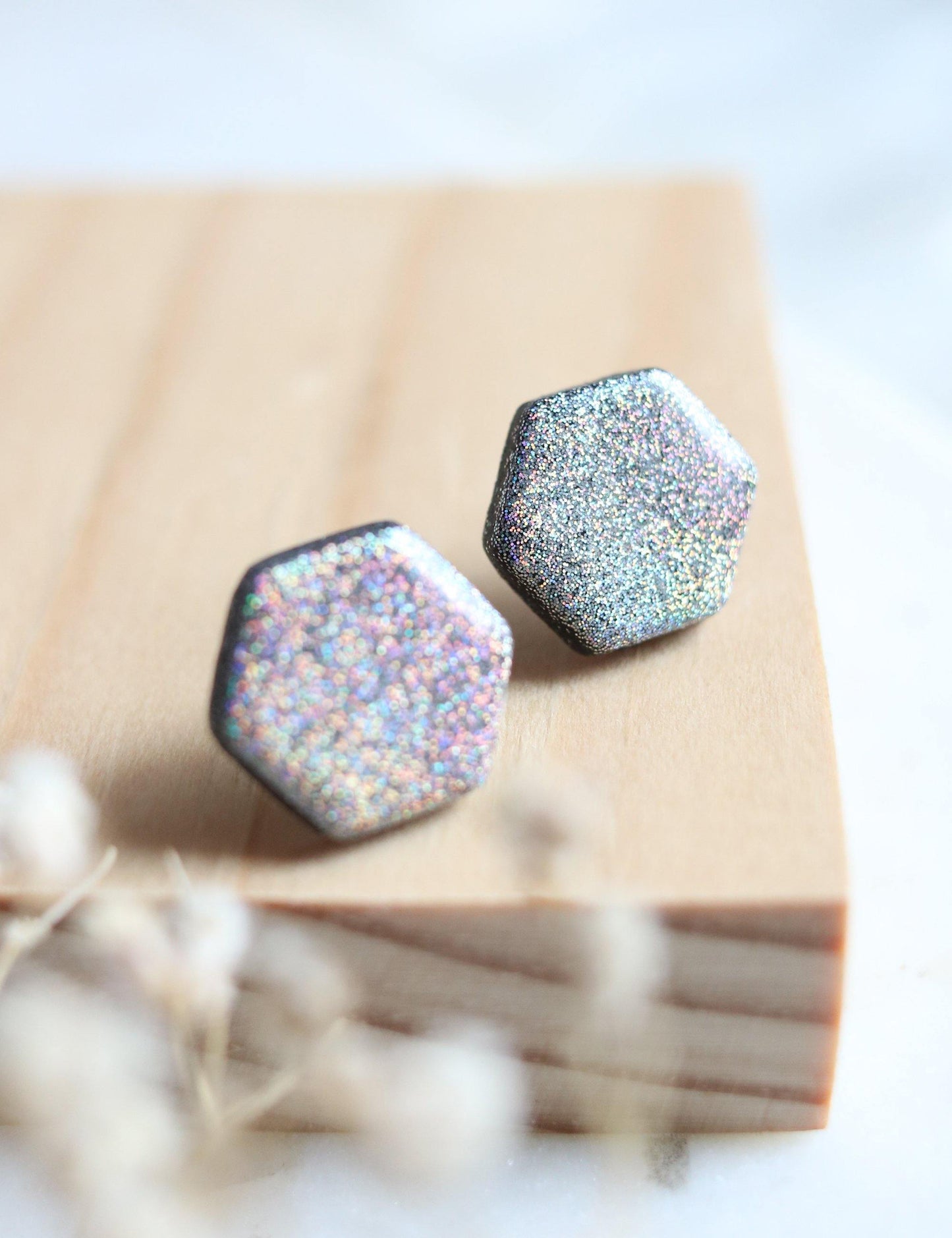 Borealis Polymer Clay Stud Earrings - Petal & Posy