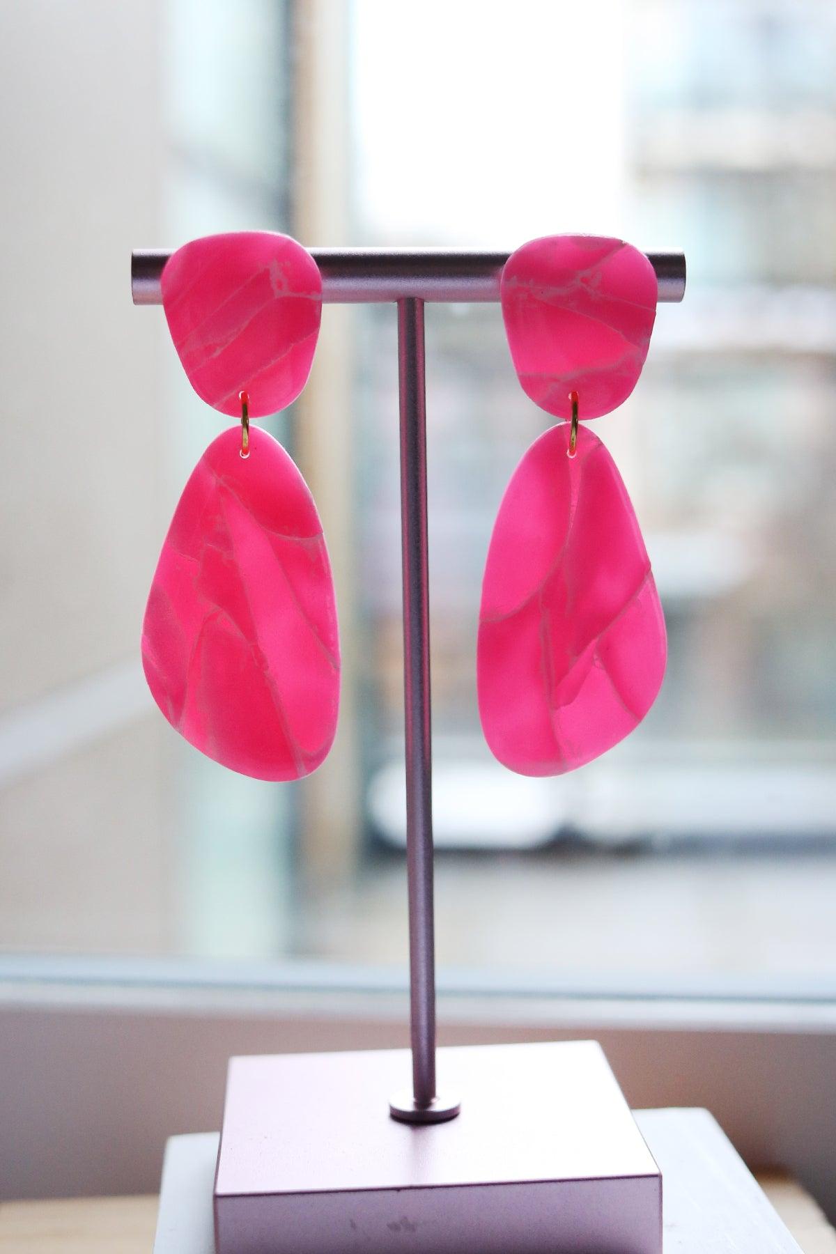 Hot Pink Earrings - Petal & Posy