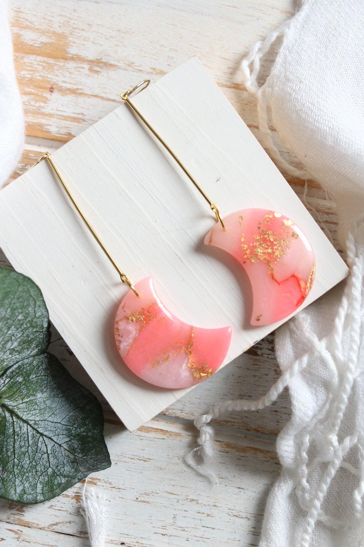 Sea of Tranquility Moons in Rose Quartz - Petal & Posy