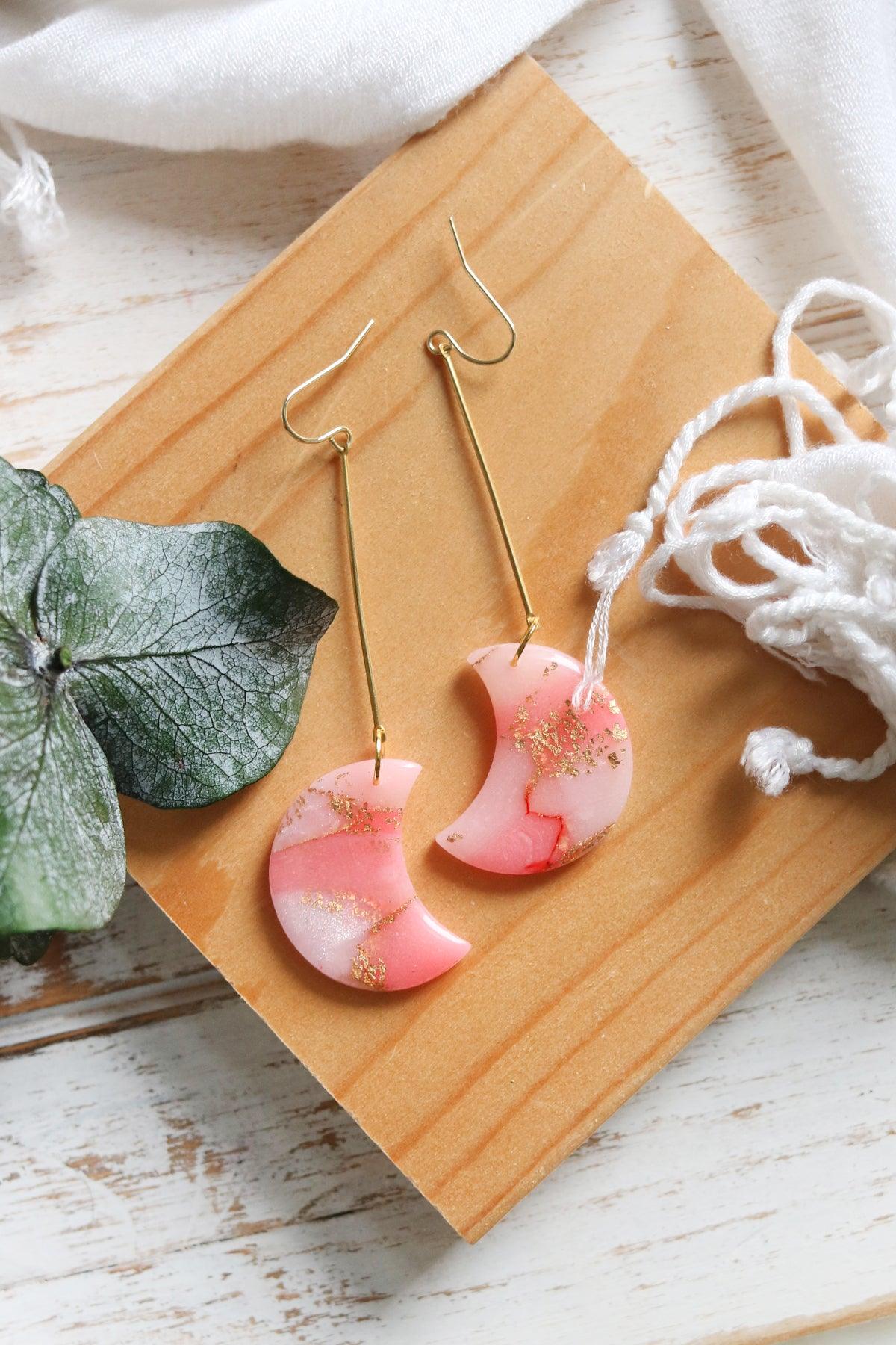 Sea of Tranquility Moons in Rose Quartz - Petal & Posy