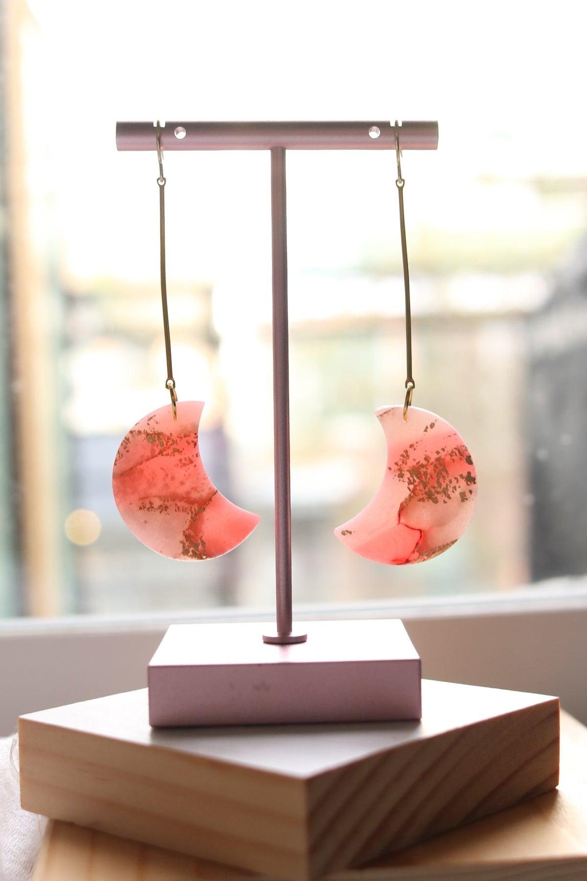 Sea of Tranquility Moons in Rose Quartz - Petal & Posy