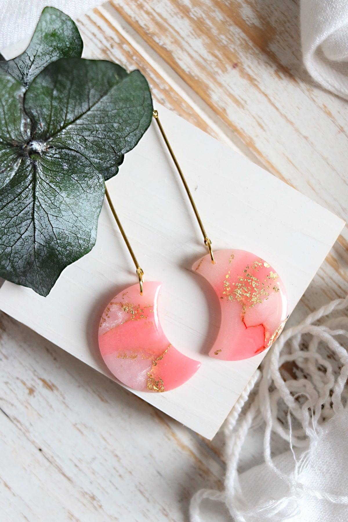 Sea of Tranquility Moons in Rose Quartz - Petal & Posy